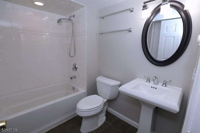 236 Berkley Ave, Montgomery Twp, NJ 08502 - full bath featuring toilet, tile patterned flooring, bathtub / shower combination, and baseboards