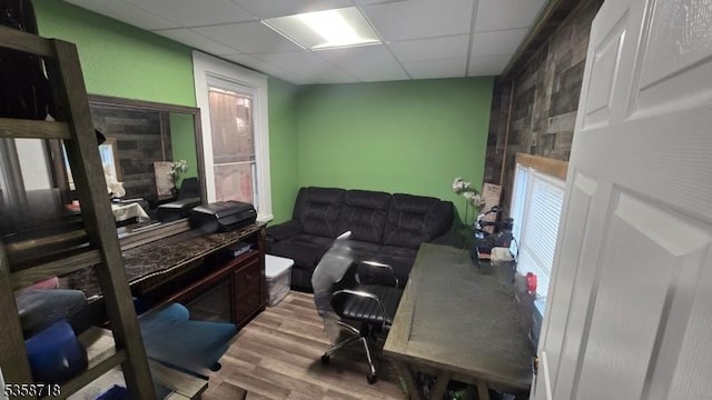 131-133 Sumner Ave, Plainfield City, NJ 07062 - living room with a paneled ceiling, wood finished floors, and healthy amount of natural light