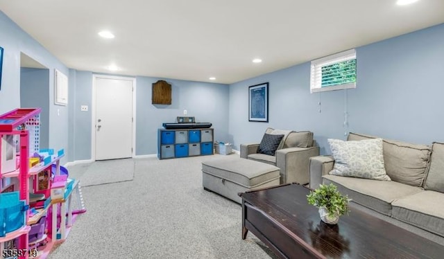 4-A Southview Rd, Randolph Twp, NJ 07869 - carpeted living area with recessed lighting and baseboards