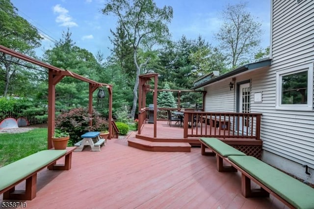 4-A Southview Rd, Randolph Twp, NJ 07869 - wooden terrace with outdoor dining space
