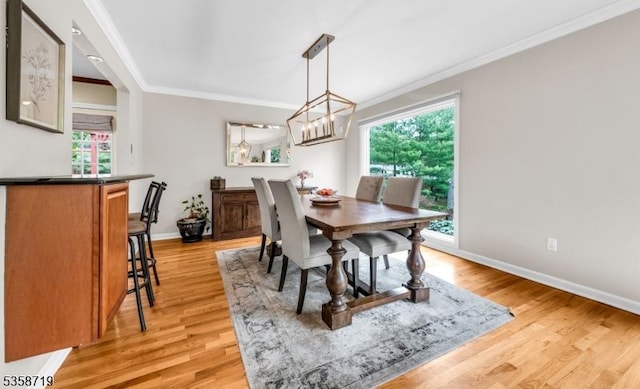 4-A Southview Rd, Randolph Twp, NJ 07869 - dining room featuring crown molding, baseboards, and light wood-type flooring