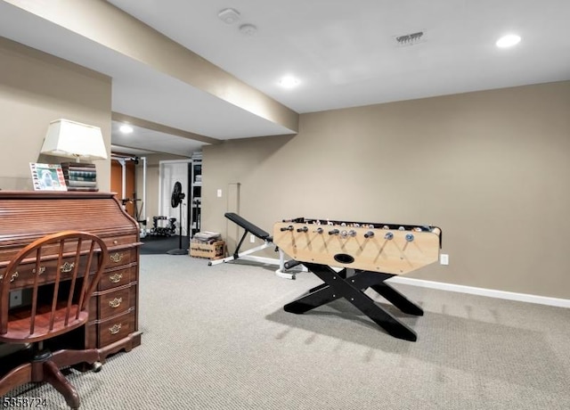 9 Blue Bird Ct, Randolph Twp, NJ 07869 - workout room featuring carpet flooring, baseboards, and recessed lighting