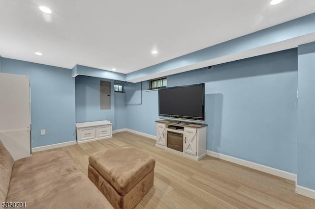 206 Thomas St, Cranford Twp, NJ 07016 - living room featuring recessed lighting and baseboards