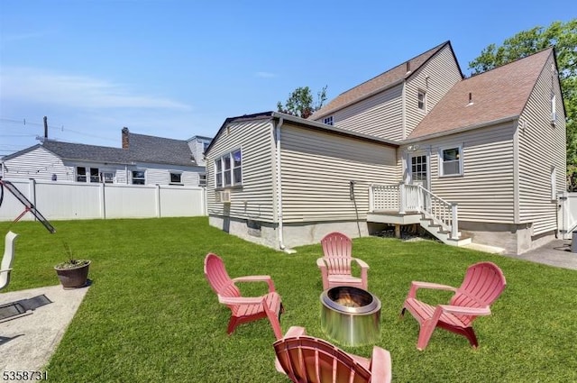 206 Thomas St, Cranford Twp, NJ 07016 - back of property featuring an outdoor fire pit
