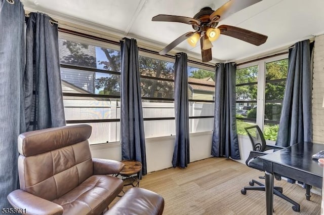 206 Thomas St, Cranford Twp, NJ 07016 - home office featuring plenty of natural light and a ceiling fan