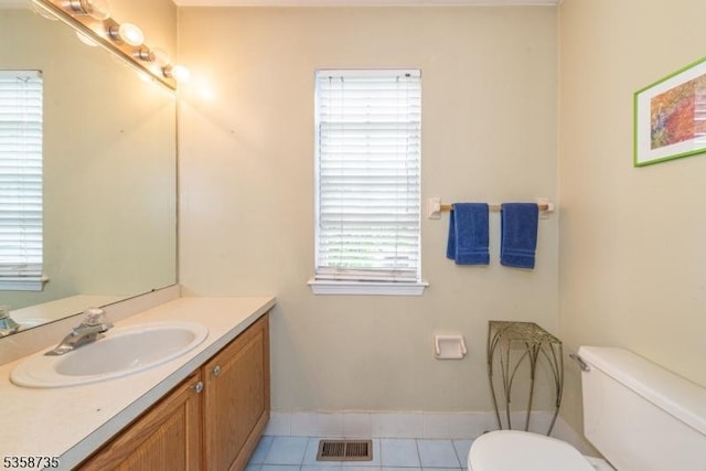 143 Crenshaw Dr, Mount Olive Twp, NJ 07836 - bathroom with toilet, vanity, plenty of natural light, and tile patterned flooring