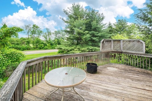 143 Crenshaw Dr, Mount Olive Twp, NJ 07836 - wooden terrace featuring view of wooded area