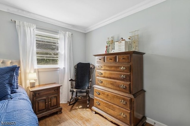 457 Valley Rd, Long Hill Twp, NJ 07933 - bedroom with ornamental molding and light wood-style floors