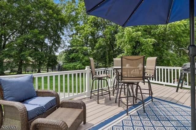 457 Valley Rd, Long Hill Twp, NJ 07933 - deck with view of wooded area