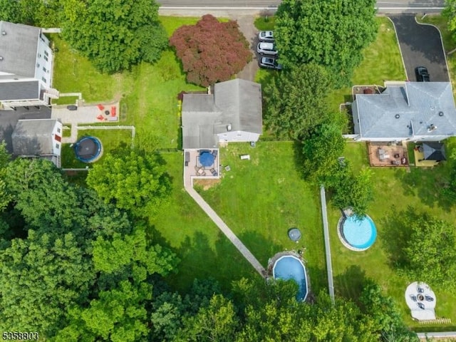 457 Valley Rd, Long Hill Twp, NJ 07933 - drone / aerial view of a pool area