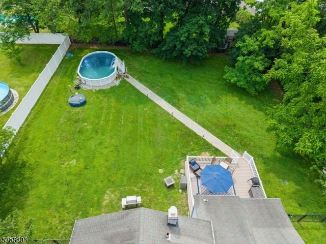457 Valley Rd, Long Hill Twp, NJ 07933 - view from above of property featuring a pool