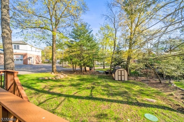 132 Hiawatha Blvd, Oakland Boro, NJ 07436 - view of grassy yard featuring a shed and an outbuilding