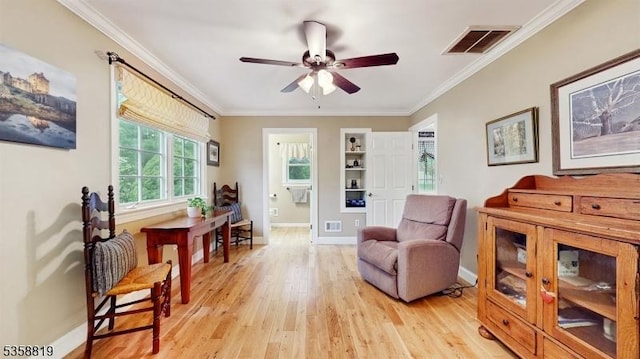6 County Road 579, East Amwell Twp, NJ 08551 - sitting room with light wood finished floors, ceiling fan, ornamental molding, and baseboards