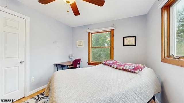 6 County Road 579, East Amwell Twp, NJ 08551 - bedroom with wood finished floors, ceiling fan, and baseboards