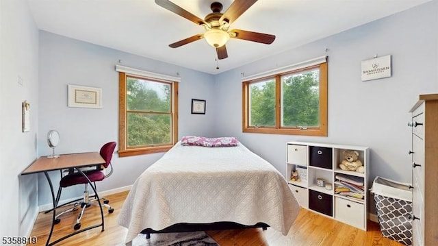 6 County Road 579, East Amwell Twp, NJ 08551 - bedroom with light wood finished floors, ceiling fan, and baseboards
