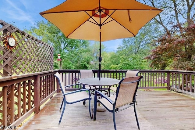6 County Road 579, East Amwell Twp, NJ 08551 - wooden terrace with outdoor dining area