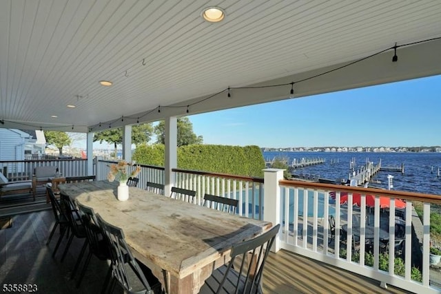 599 Point Ave, Brick Twp, NJ 08724 - wooden terrace with a water view