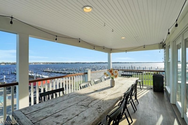 599 Point Ave, Brick Twp, NJ 08724 - deck featuring outdoor dining space and a water view