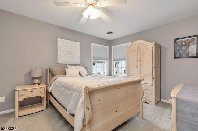 411 Arlington Ave, South Plainfield Boro, NJ 07080 - bedroom with light carpet, baseboards, and ceiling fan
