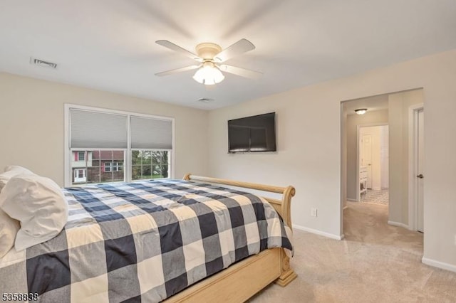 411 Arlington Ave, South Plainfield Boro, NJ 07080 - bedroom with light carpet, baseboards, and a ceiling fan