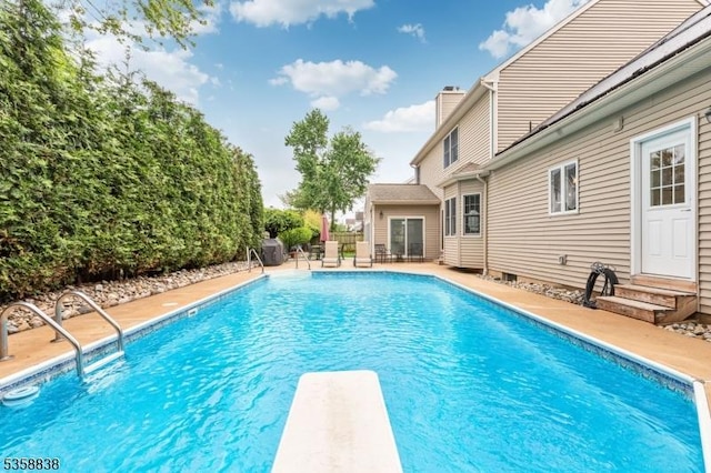 411 Arlington Ave, South Plainfield Boro, NJ 07080 - view of swimming pool with entry steps and a diving board