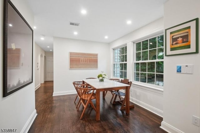 47 Barnsdale Rd, Millburn Twp, NJ 07078 - dining area featuring wood finished floors, baseboards, and recessed lighting