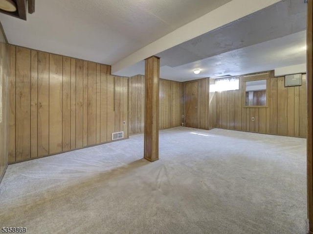 1068 Robin Rd, Hillsborough Twp, NJ 08844 - basement featuring carpet floors and wooden walls