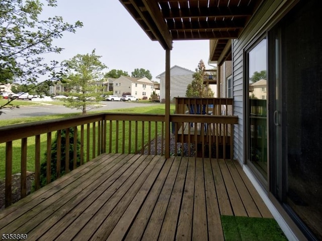 1068 Robin Rd, Hillsborough Twp, NJ 08844 - wooden terrace featuring a residential view and a lawn