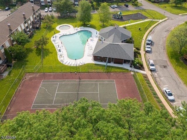 1068 Robin Rd, Hillsborough Twp, NJ 08844 - bird's eye view of a pool