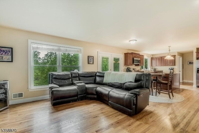 221 Sussex Ave, Andover Twp, NJ 07860 - living room featuring light wood-type flooring, healthy amount of natural light, and baseboards