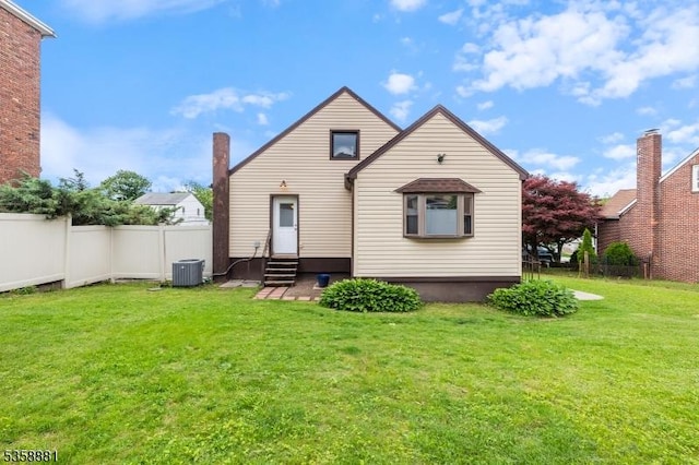 74-76 Watsessing Ave, Belleville Twp, NJ 07109 - rear view of house with entry steps and central AC