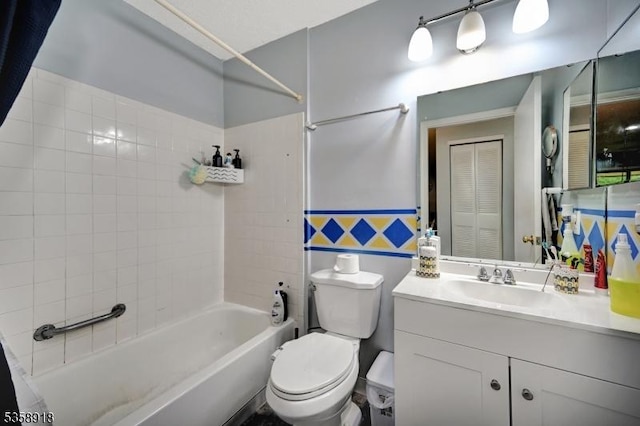 62 Taylor Dr, Franklin Twp, NJ 08823 - full bathroom featuring tub / shower combination, vanity, and tile walls