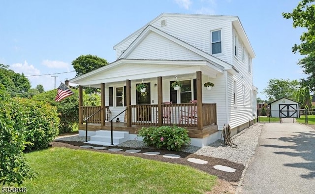 3 Raritan Ave, Roxbury Twp, NJ 07852 - view of front of home with a porch, driveway, and a front yard