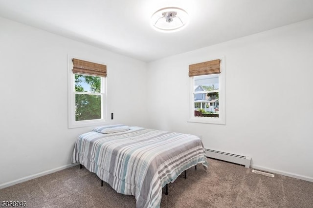 3 Raritan Ave, Roxbury Twp, NJ 07852 - bedroom with a baseboard heating unit, carpet, and baseboards