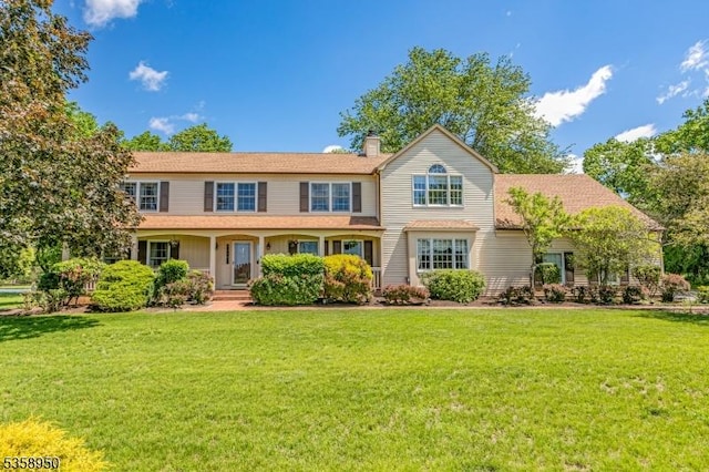 434 Bellemead Griggstown Rd, Montgomery Twp, NJ 08502 - view of front of property with a chimney and a front yard