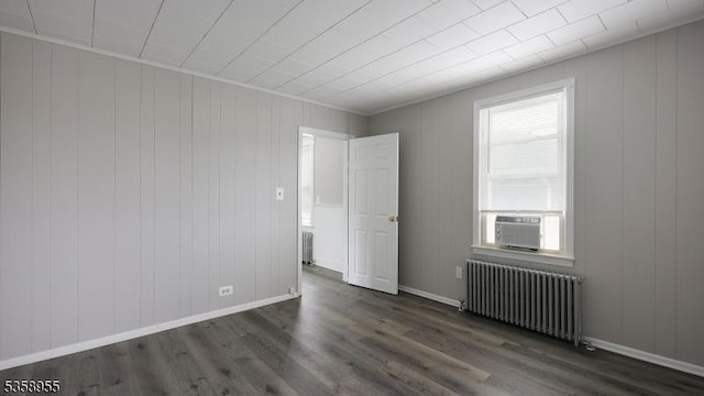 118 S 7th Ave, Manville Boro, NJ 08835 - unfurnished room featuring radiator, dark wood-style flooring, cooling unit, and baseboards