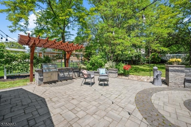 110 William St, Clark Twp, NJ 07066 - fenced backyard with a patio area, a pergola, and grilling area