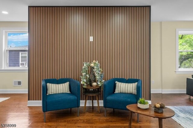 22 Race St, Nutley Twp, NJ 07110 - sitting room with baseboards, wood finished floors, and recessed lighting
