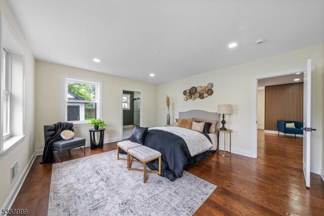 22 Race St, Nutley Twp, NJ 07110 - bedroom featuring dark wood finished floors, recessed lighting, and baseboards
