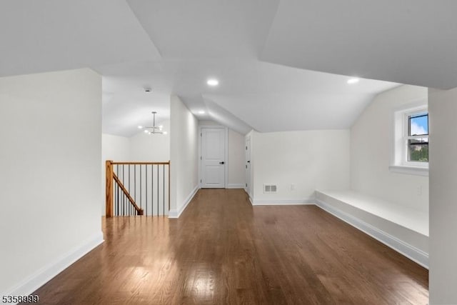 22 Race St, Nutley Twp, NJ 07110 - bonus room featuring lofted ceiling, wood finished floors, baseboards, and recessed lighting