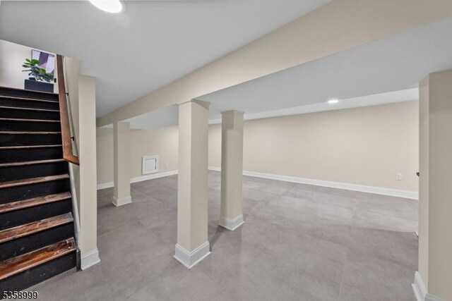 22 Race St, Nutley Twp, NJ 07110 - finished below grade area with stairway and baseboards