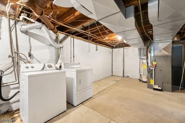 580 Mountainview Dr, North Plainfield Boro, NJ 07063 - unfinished basement featuring washer and clothes dryer and heating unit