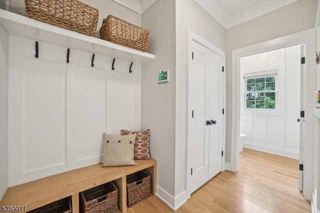 84 Elmwood Ave, Chatham Boro, NJ 07928 - mudroom with light wood-style flooring and baseboards