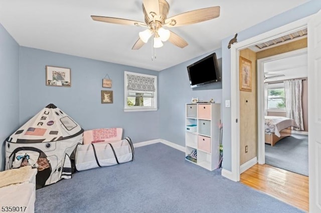 37 Furber Ave, Linden City, NJ 07036 - recreation room with carpet flooring and a ceiling fan