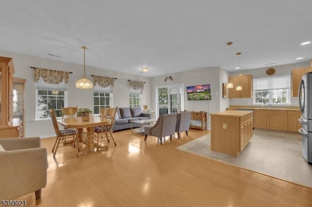 7013 Brookfield Glen Dr, White Twp, NJ 07823 - dining room with light wood-type flooring and recessed lighting