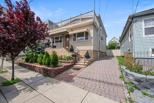 263 Morningside Ave, Cliffside Park Boro, NJ 07010 - view of front of property featuring a balcony and covered porch