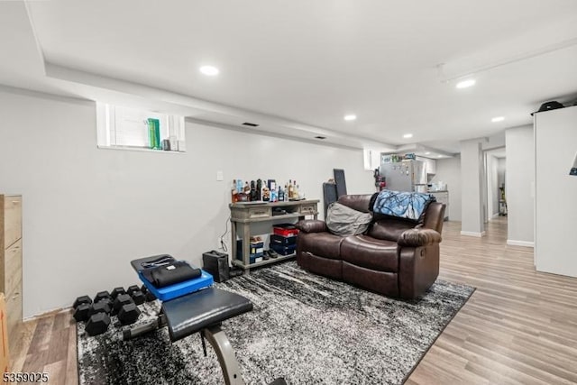 263 Morningside Ave, Cliffside Park Boro, NJ 07010 - living room with light wood-style flooring and recessed lighting