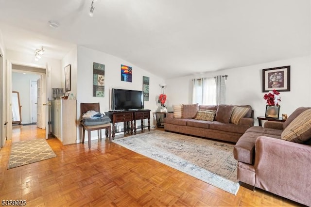 263 Morningside Ave, Cliffside Park Boro, NJ 07010 - living area featuring vaulted ceiling