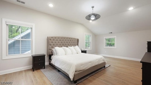 6 Balfour Ln, Scotch Plains Twp, NJ 07076 - bedroom with vaulted ceiling, light wood finished floors, baseboards, and recessed lighting