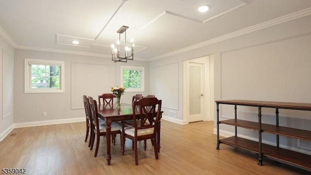 6 Balfour Ln, Scotch Plains Twp, NJ 07076 - dining area with healthy amount of natural light, light wood-style floors, baseboards, ornamental molding, and recessed lighting